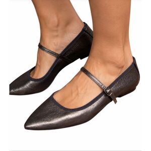 Anthropologie Maypol $225 pointed Rota Percival Mary Jane Flats Bronze SZ 8 NEW
